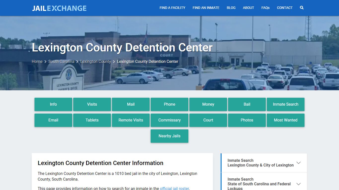 Lexington County Detention Center, SC Inmate Search, Information